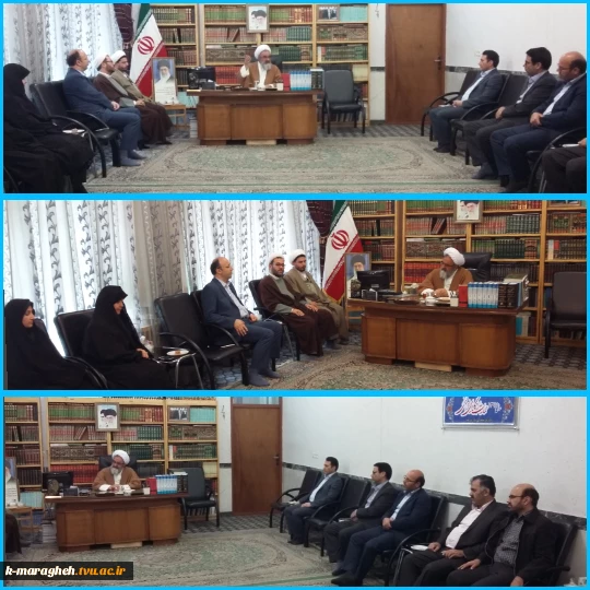 دیدار رئیس دانشگاه فنی و حرفه ای استان آذربایجان شرقی به همراه روسای شهرستان مراغه با نماینده مجلس خبرگان رهبری و امام جمعه محبوب شهرستان مراغه 2