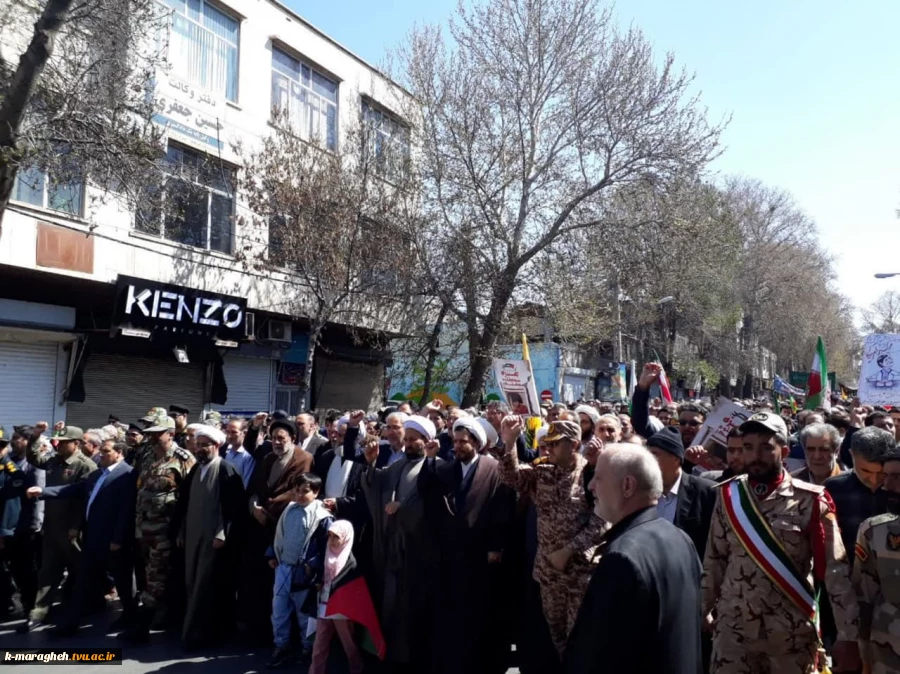 حضور پرشور دانشگاهیان دانشکده فنی و کشاورزی مراغه در راهپیمایی عظیم روز جهانی قدس 5